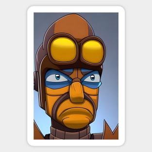 Angry robot man Sticker